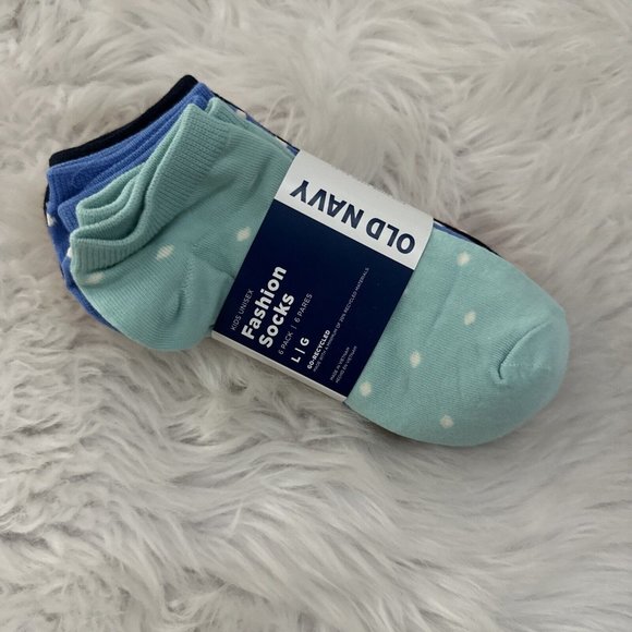 Old Navy girls Polka Dot Print Ankle Socks 6 pack L 3-5 YR Go-Recyle Multi colo - Picture 2 of 6